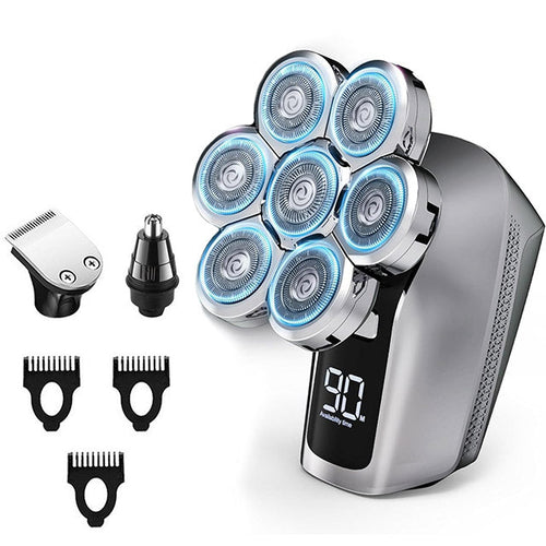 Men's Razor with 7 Blades, LED Light and Versatile Blade Options