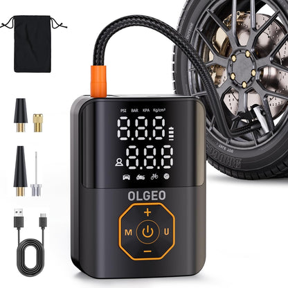 Portable Tire Inflator for Car, Motorcycle & Bicycle - 18000mAh, 160 PSI