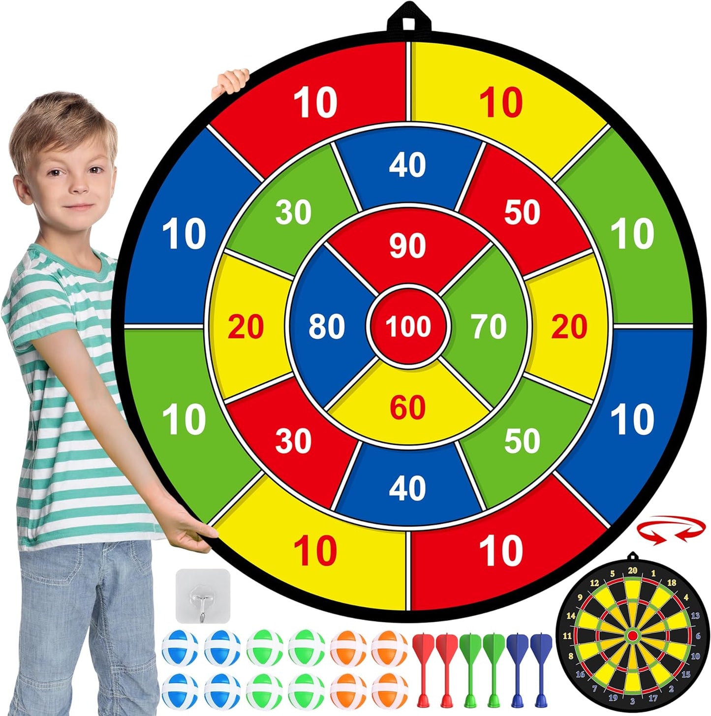 Kids' Large Double-Sided Dartboard – Play, Learn, and Unwind