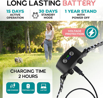 Adjustable Anti-Bark Collar for Small Dogs | Sound & Vibration | Waterproof IP87