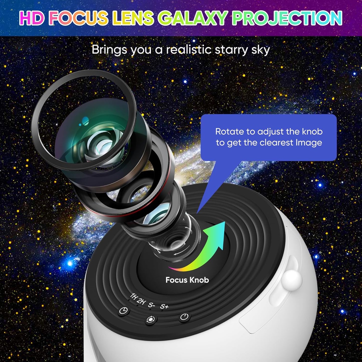HD Rotating Light Show Projector for Starry Sky Experience