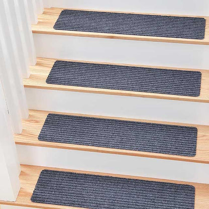 Set of 15 Non-Slip Stair Mats with Self-Adhesive Backing