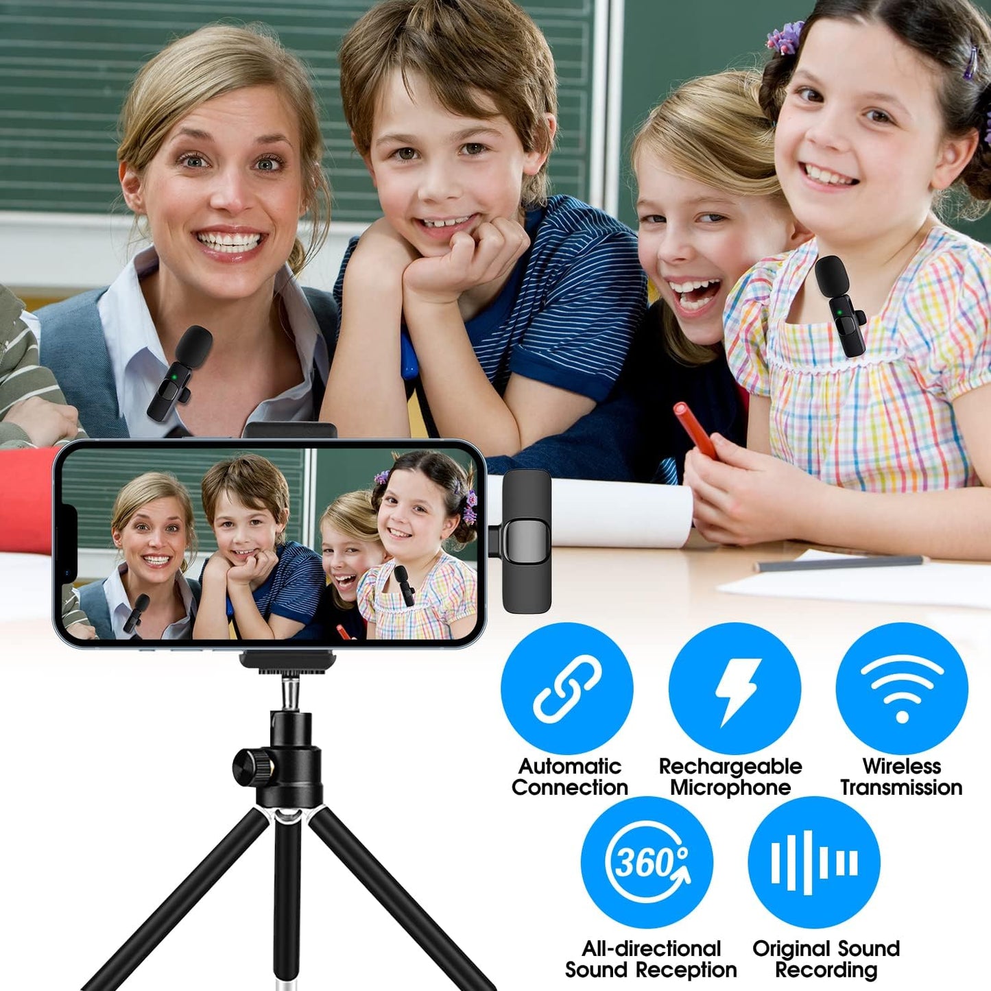 Dual Wireless Microphones for iPhone & iPad - Perfect for Creators