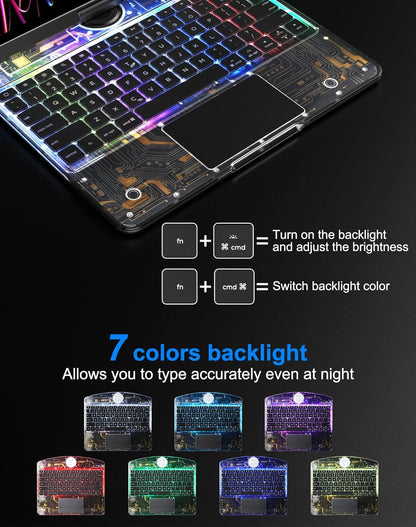 Versatile 360° iPad Keyboard Protector with TrackPad