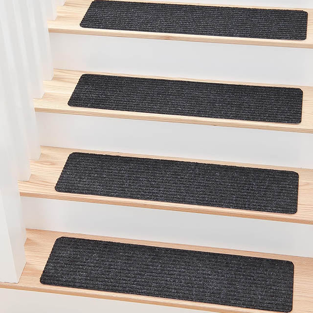 Set of 15 Non-Slip Stair Mats with Self-Adhesive Backing