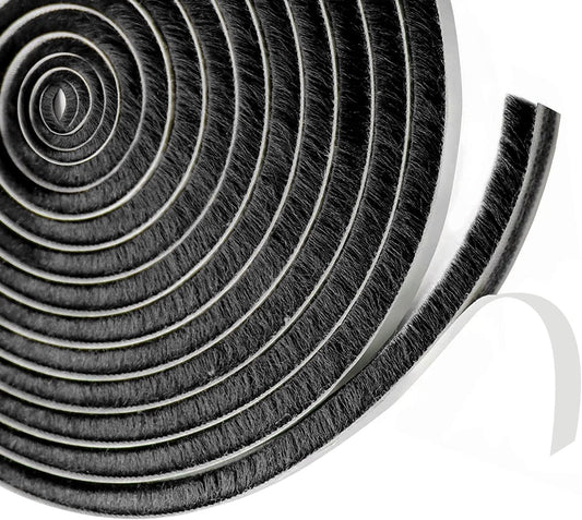 Self-Adhesive Door Seal with Brush for Effective Insulation