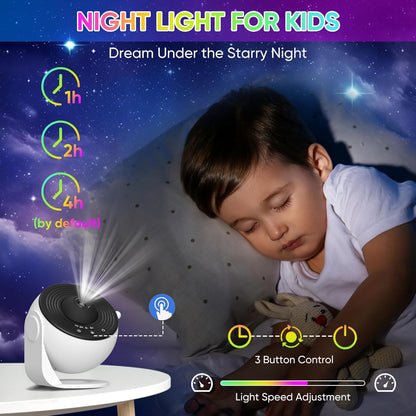Bedroom Relaxation Projector Lamp with Starry Sky Effect