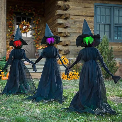 Set of 3 Glowing Halloween Witches – HexaGlow