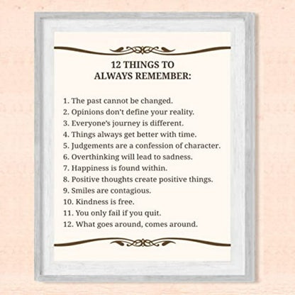 Inspirational Reminder Art Print - 12 Key Takeaways