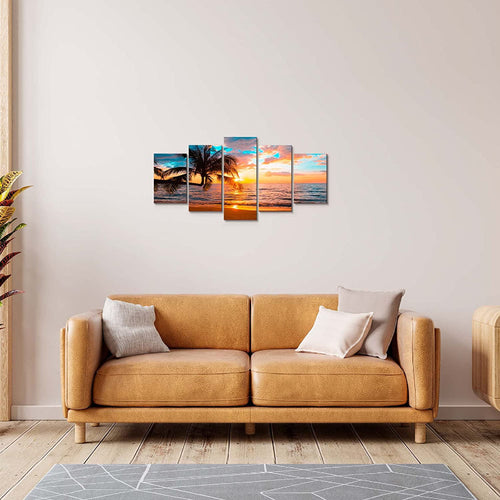 Serene Coastal Escape - 5 Panel Canvas Art Set