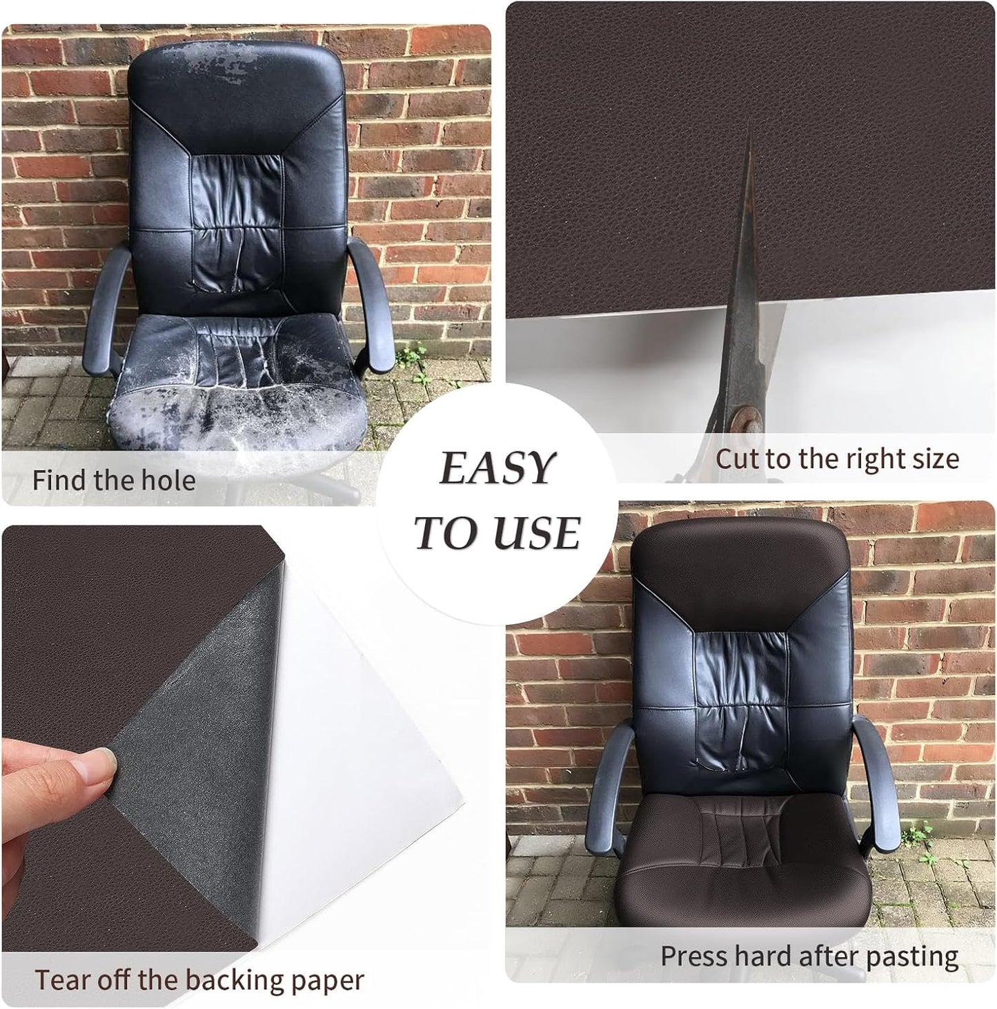 Self-Adhesive Leather Repair Patch 50 × 138 cm | Customizable Stick-On Patches for Sofas, Car Seats & Bags | Durable Adhesion without Sewing