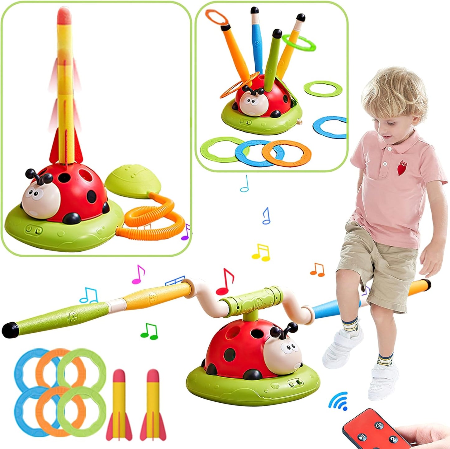 Adventure Exploration Set - 3-in-1 Ring Toss and Rocket Games