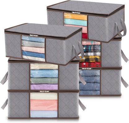 Compact Collapsible Storage Bins with Clear Viewing Panel