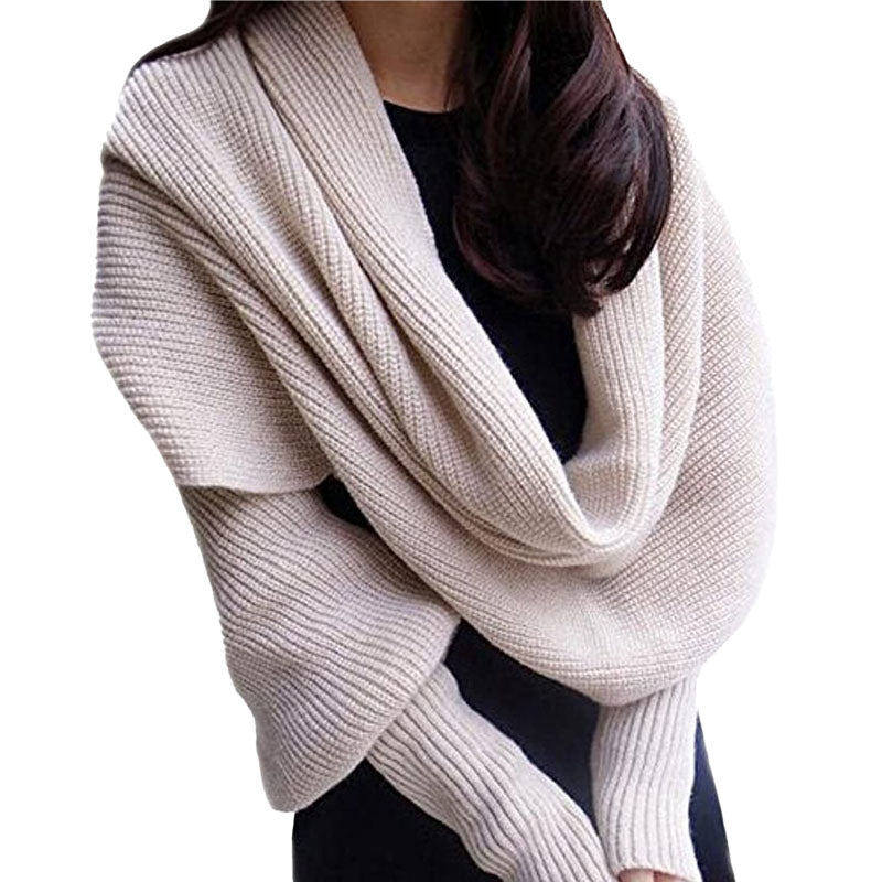 Large Winter Scarf - Versatile Knit Blanket and Long Shawl