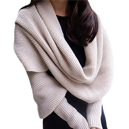 Large Winter Scarf - Versatile Knit Blanket and Long Shawl