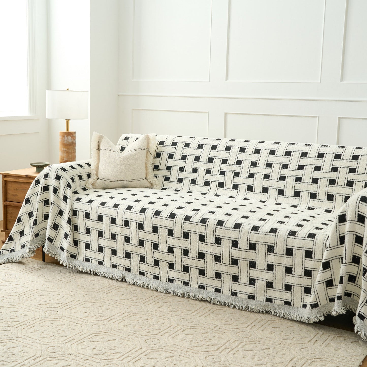 Cozy Throw Blanket – Soft Crosshatch Chenille Sofa Protector