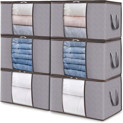 Compact Collapsible Storage Bins with Clear Viewing Panel