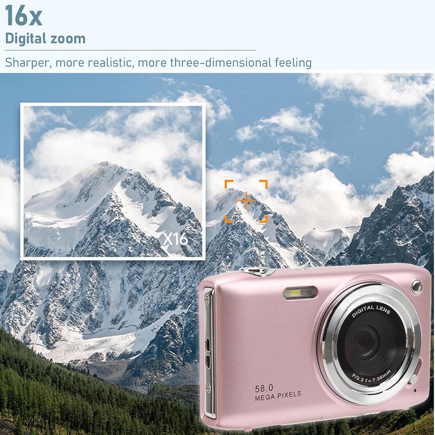 Digital Camera Compact Design with 4K Resolution