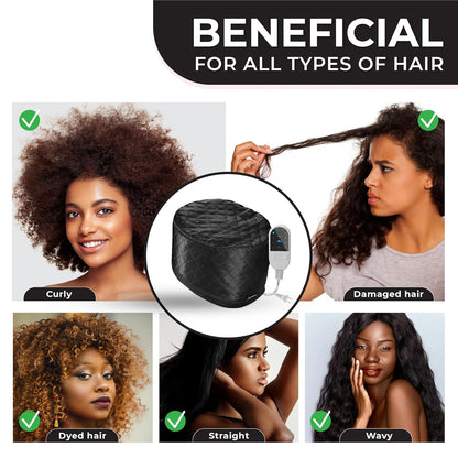 Electric Hair Steam Cap for Deep Care | 10 Heat Settings | Moisture & Shine