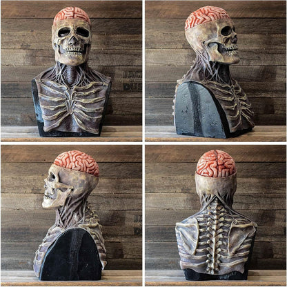 Skull Mask for Halloween Featuring Brain Design