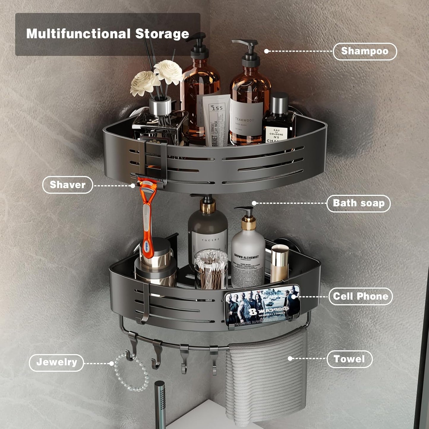 Triangular Shower Organizer | Space-Saving Stylish Versatile Caddy