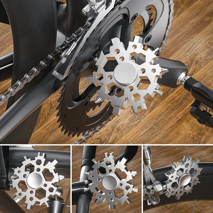 22 Functions Snowflake Shaped Multi-Tool with Fidget Spinner