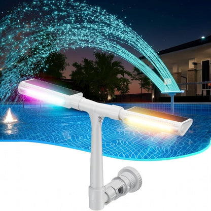 Solar-Powered RGB Pool Fountain – Enchanting Nighttime Display