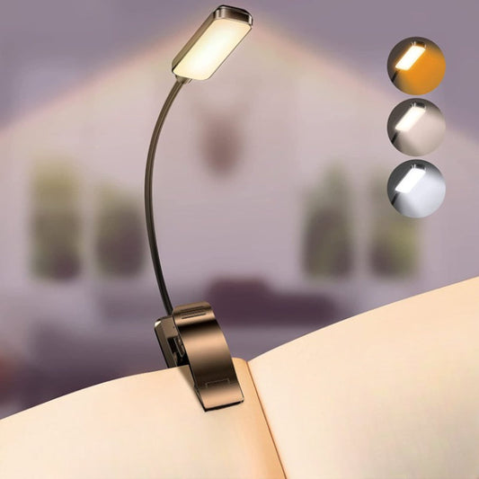 9 LED USB Rechargeable Clip-On Reading Light - Eye-Friendly, Dimmable