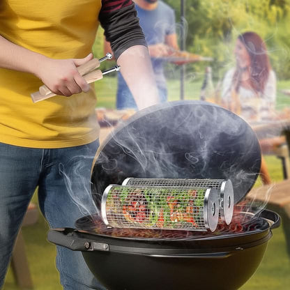 BBQ Grill Basket for Easy Flipping and Cooking Control