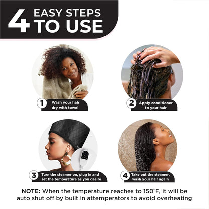 Electric Hair Steam Cap for Deep Care | 10 Heat Settings | Moisture & Shine
