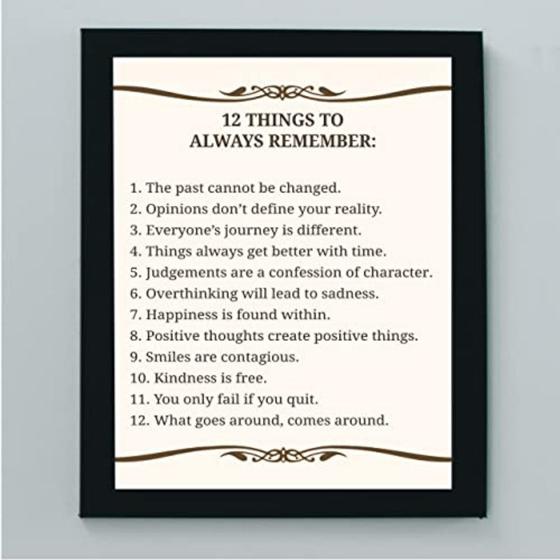 Inspirational Reminder Art Print - 12 Key Takeaways