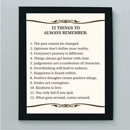 Inspirational Reminder Art Print - 12 Key Takeaways
