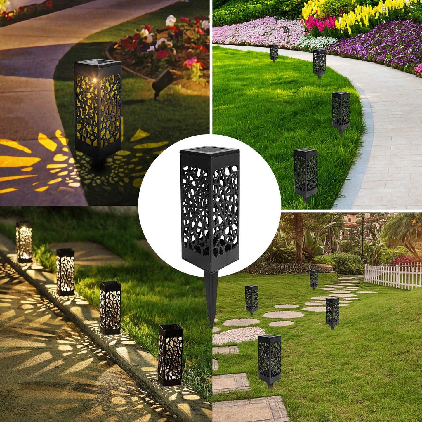 12-Pack LED Solar Garden Pathway Lights for Outdoor Illumination