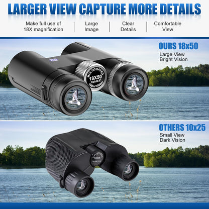 Powerful 18x50 Outdoor Binoculars with Smartphone Compatibility