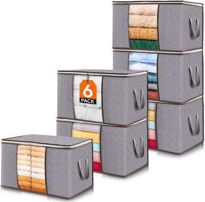 Compact Collapsible Storage Bins with Clear Viewing Panel