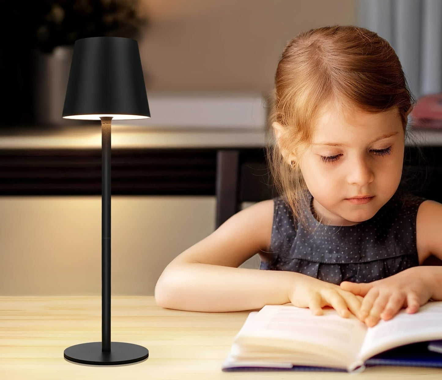LED Table Lamp with Touch Control – Rechargeable for Nightstand Use