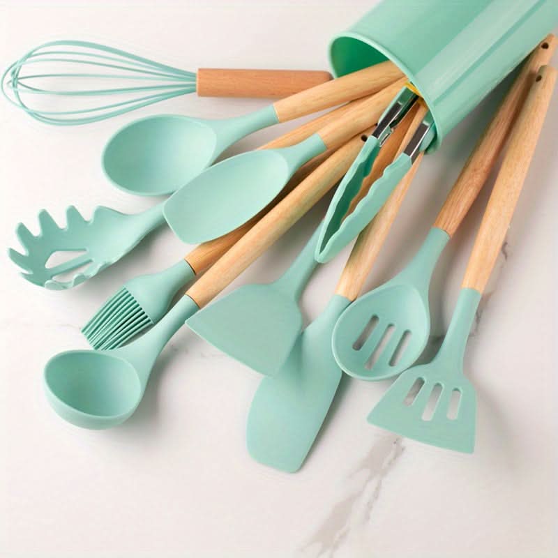 12-Piece Heat Resistant Silicone Kitchen Set - Dishwasher Safe