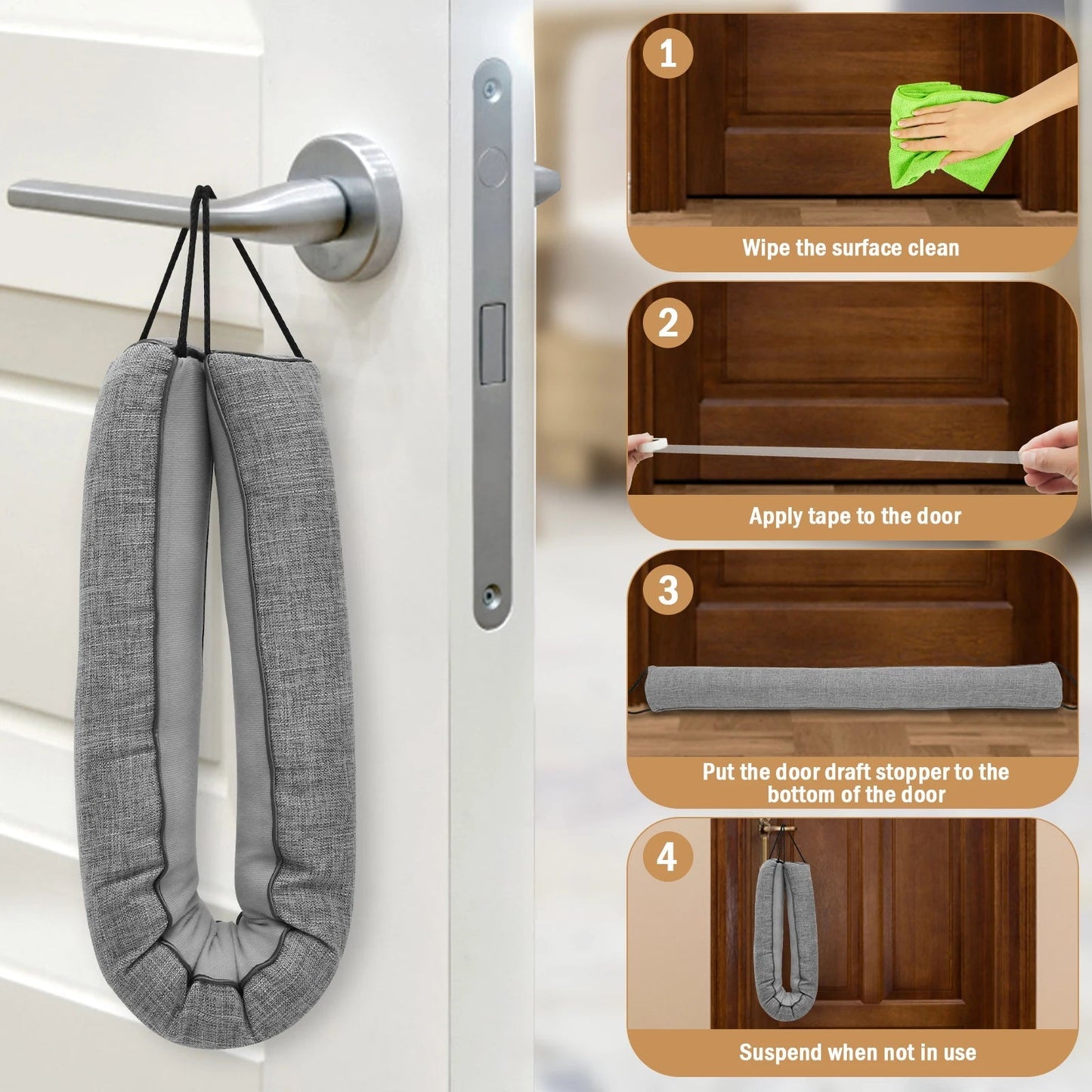 Door Seal Stopper | Triangular Shape | Under-Door Blocker for Air, Dust & Noise | 92 cm