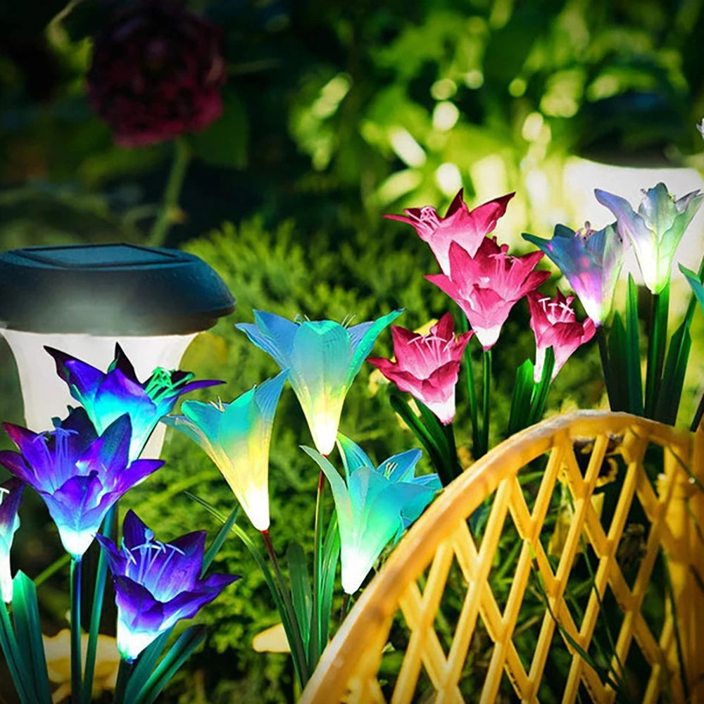 Solar LED Flower Lights – Color Changing Garden Stakes for Outdoors