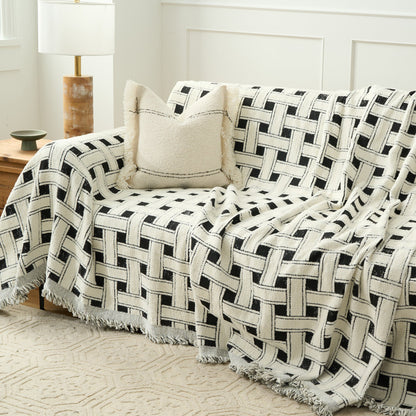 Cozy Throw Blanket – Soft Crosshatch Chenille Sofa Protector