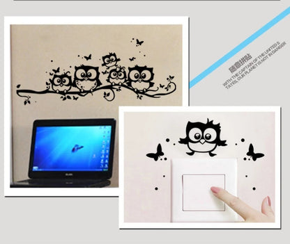 Removable PVC Wall Stickers - Owl and Tree Design for Kids, 55x25 cm