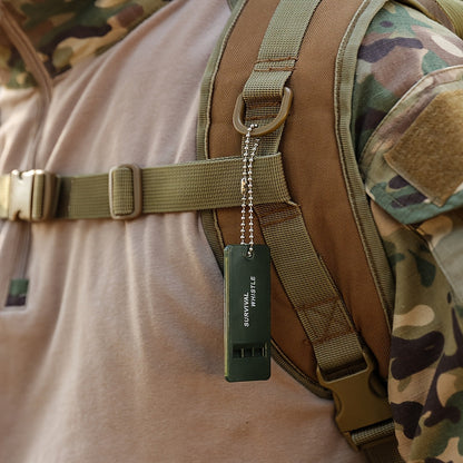 Compact Emergency Whistle with Triple Frequency Alert