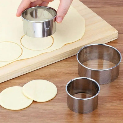Set of 3 Round Cookie Cutters | Stainless Steel | Perfect for Dough and Pastry Shells
