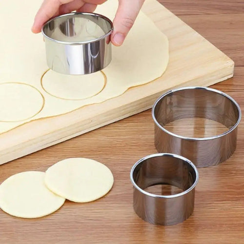 Set of 3 Round Cookie Cutters | Stainless Steel | Perfect for Dough and Pastry Shells