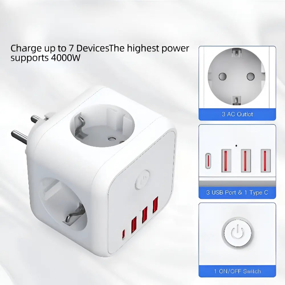 Charge Station for 7 Devices – Tidy and Cable-Free Charging