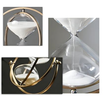 Elegant Gold-Framed Hourglass Clock – Timeless Design Decor