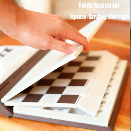 Travel Chess Set with Securely Attached Pieces for Easy Gameplay