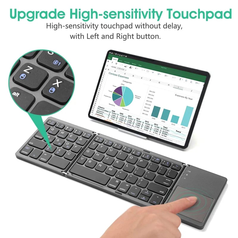 Compact Bluetooth Keyboard with Integrated Touchpad