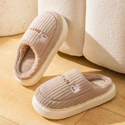 Soft Cotton Slippers for Men and Women - Lightweight & Insulating - Gray