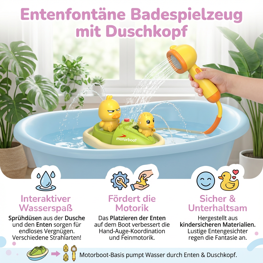 Duck Fountain Bath Toy with Showerhead